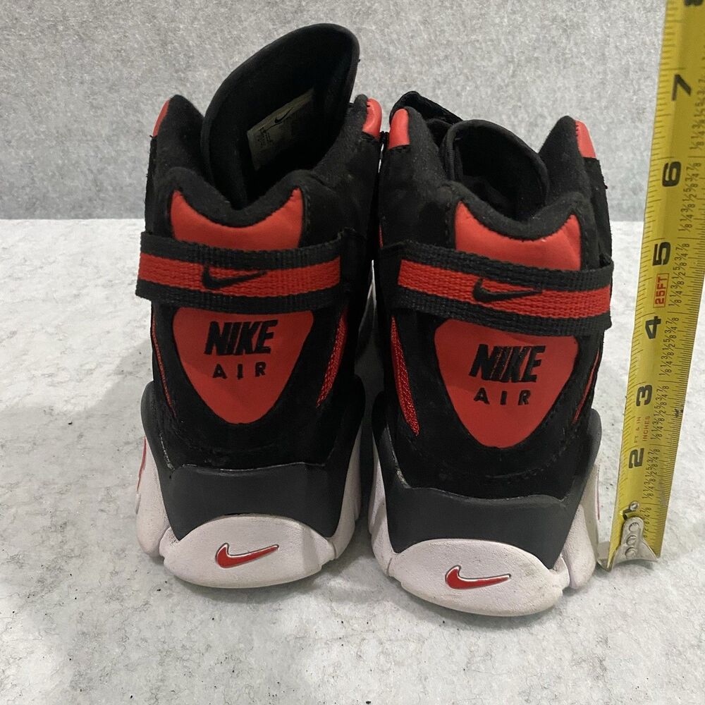 Nike Air Barrage Mid Black Red White Mens Size 10 Sneakers Basketball Shoes - Picture 4 of 12